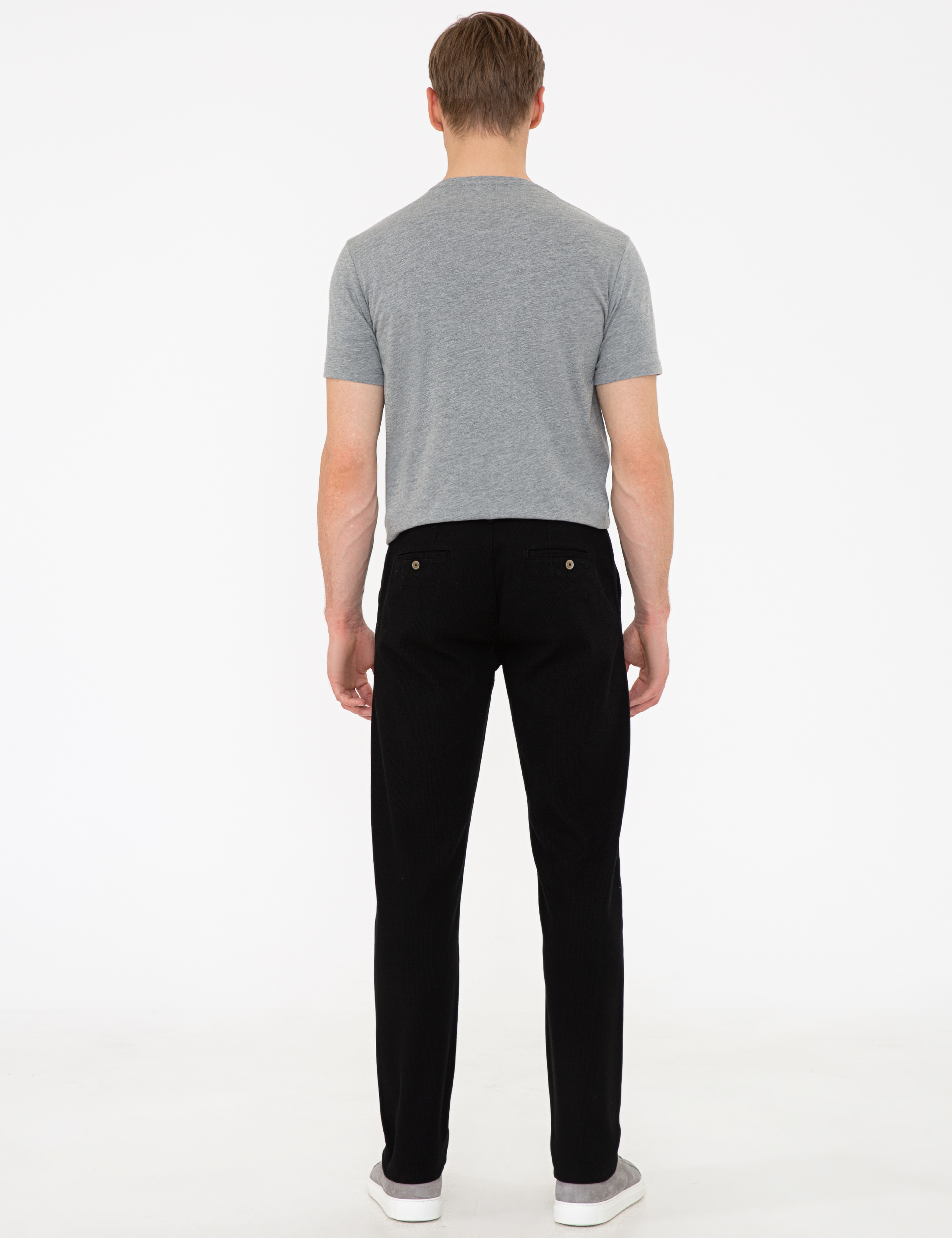 Siyah Regular Fit Kanvas Pantolon - Image 3