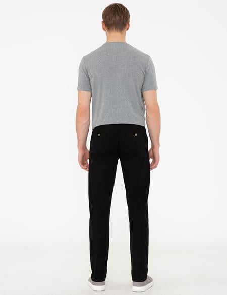 Siyah Regular Fit Kanvas Pantolon - 50233235097