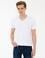 Beyaz Slim Fit Basic V Yaka Tişört