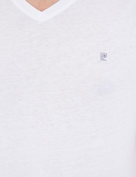 Beyaz Slim Fit Basic V Yaka Tişört - 50239846026