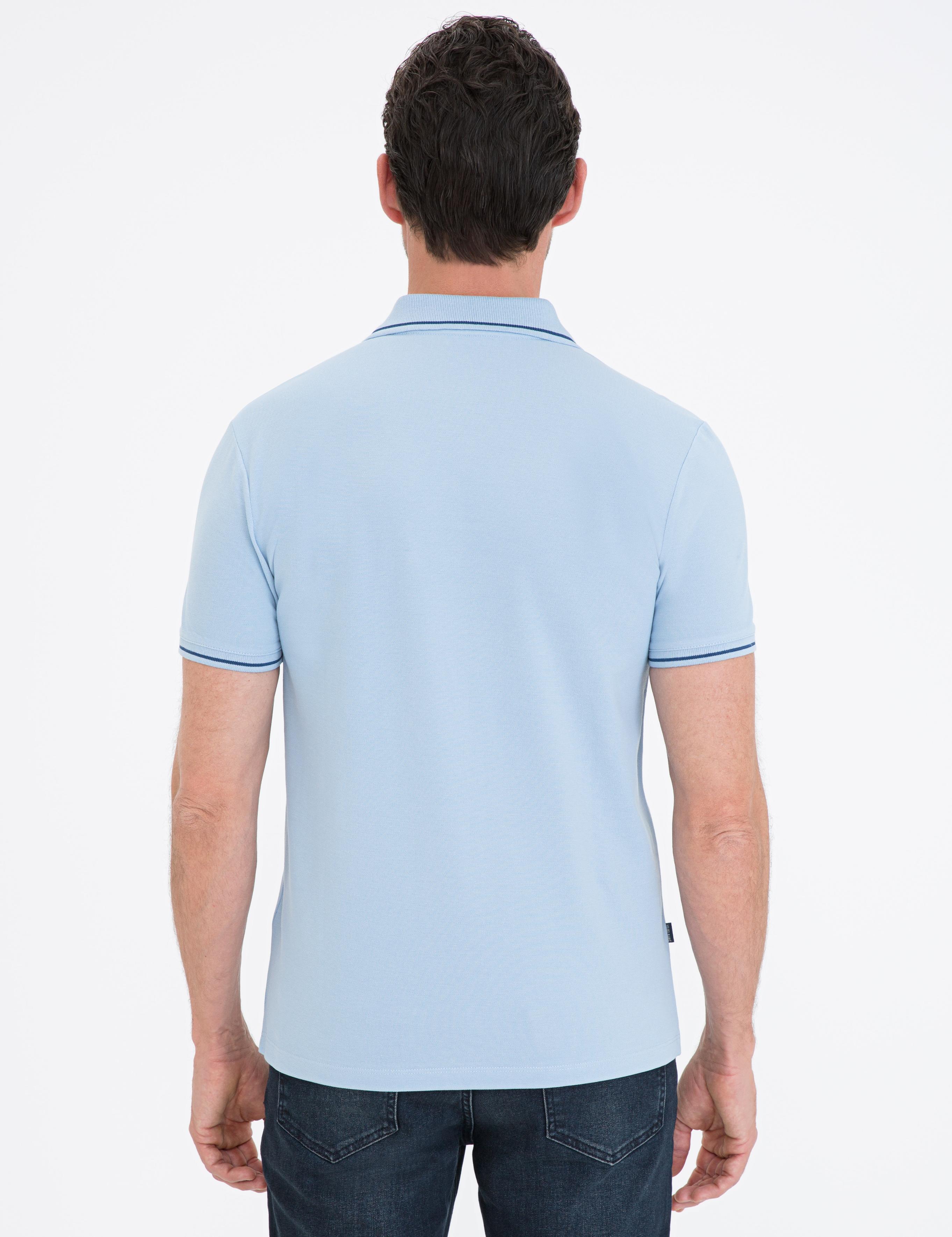 Açık Mavi Slim Fit Basic Polo Yaka T-Shirt