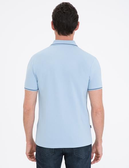 Açık Mavi Slim Fit Basic Polo Yaka T-Shirt - 50239844023