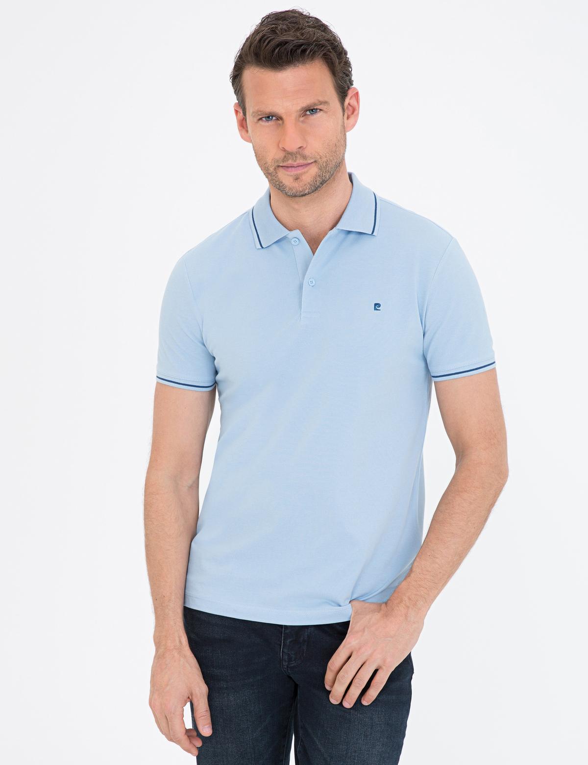 Açık Mavi Slim Fit Basic Polo Yaka T-Shirt