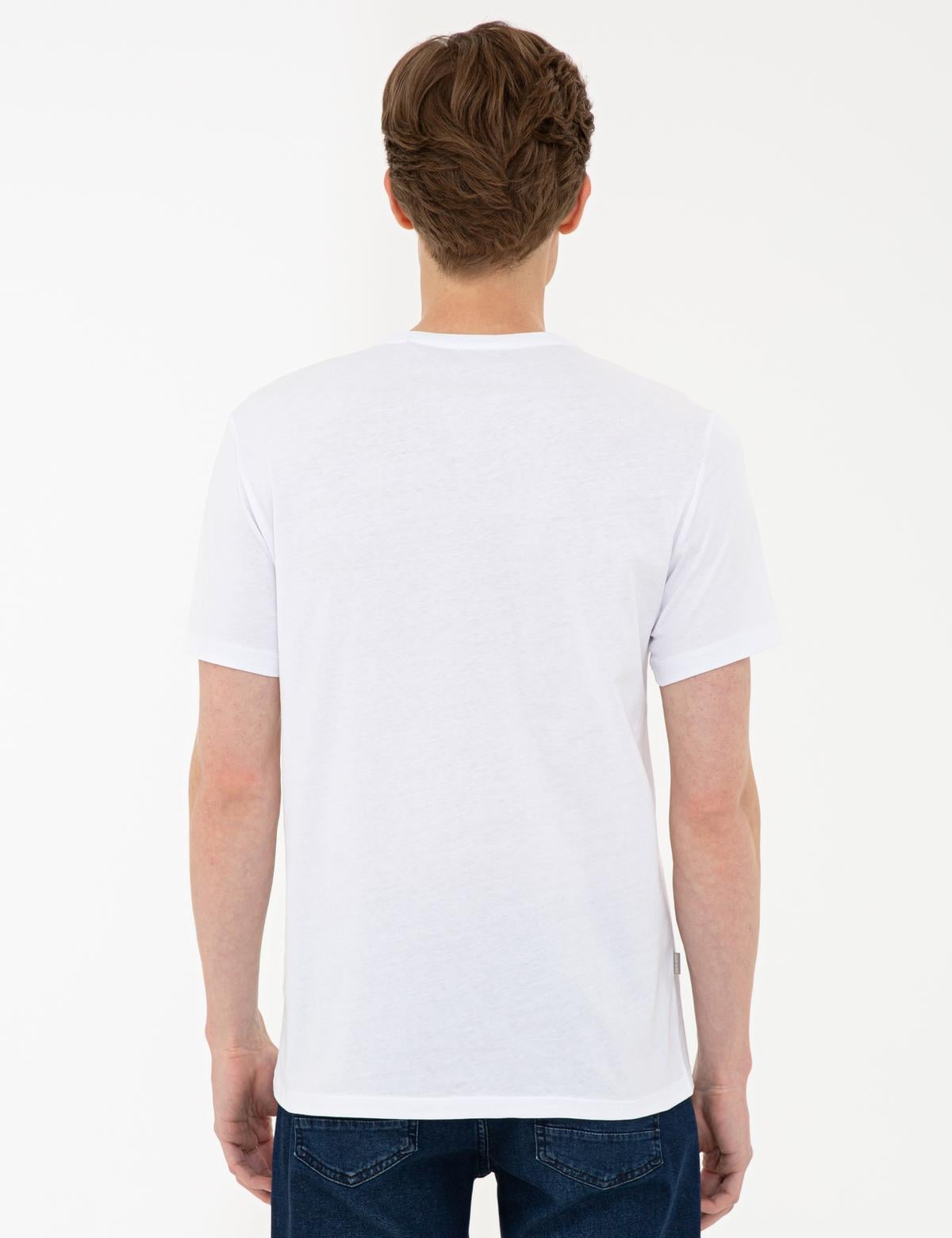 Beyaz Slim Fit Basic V Yaka Tişört - 50239846026