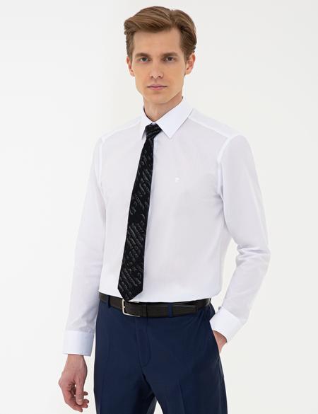 Beyaz Regular Fit Uzun Kollu Basic Gömlek - 50242131013