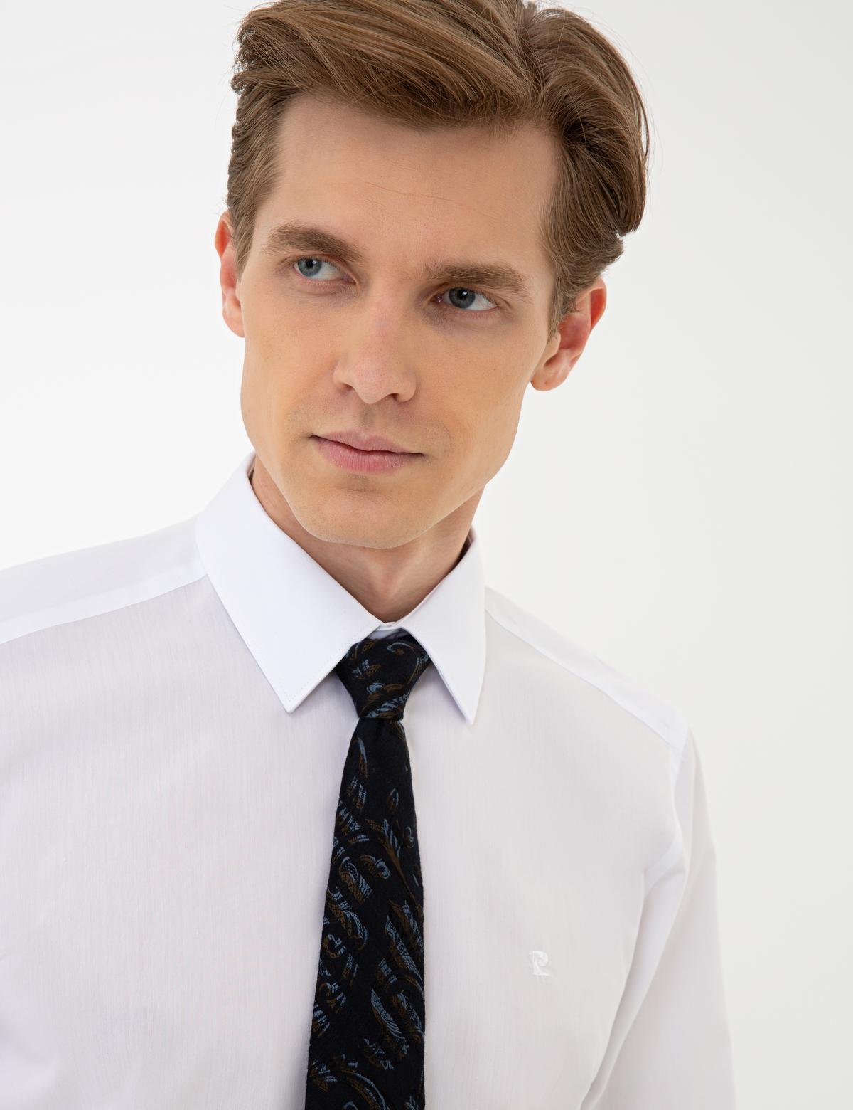 Beyaz Regular Fit Uzun Kollu Basic Gömlek - 50242131013