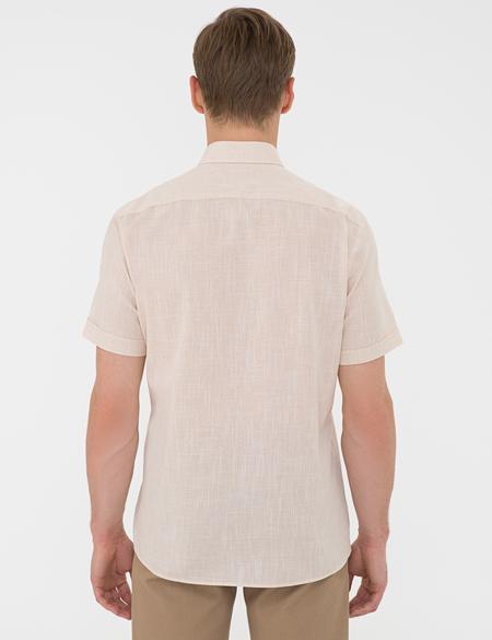 Açık Sarı Regular Fit Kısa Kollu Gömlek - 50240388042
