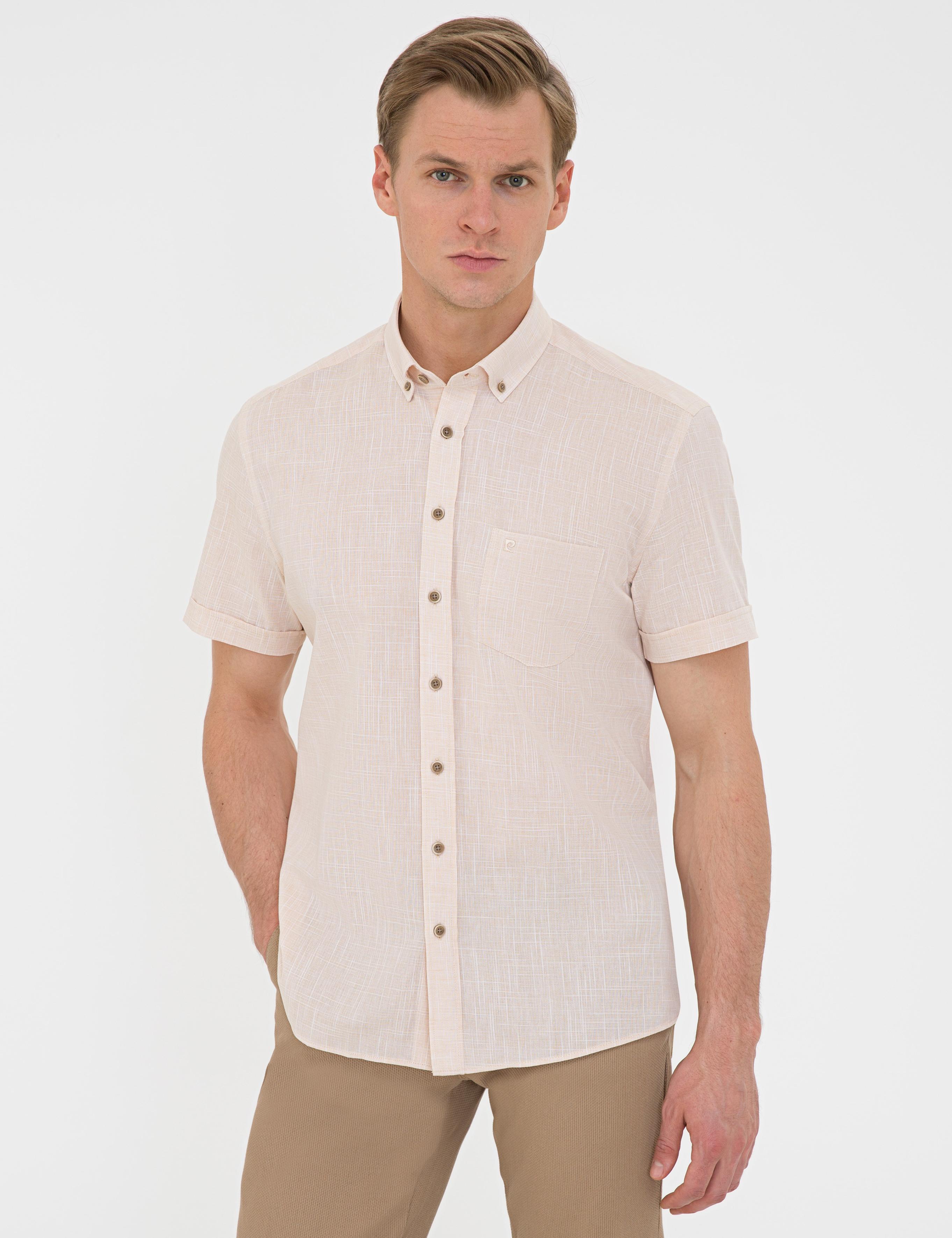 Açık Sarı Regular Fit Kısa Kollu Gömlek