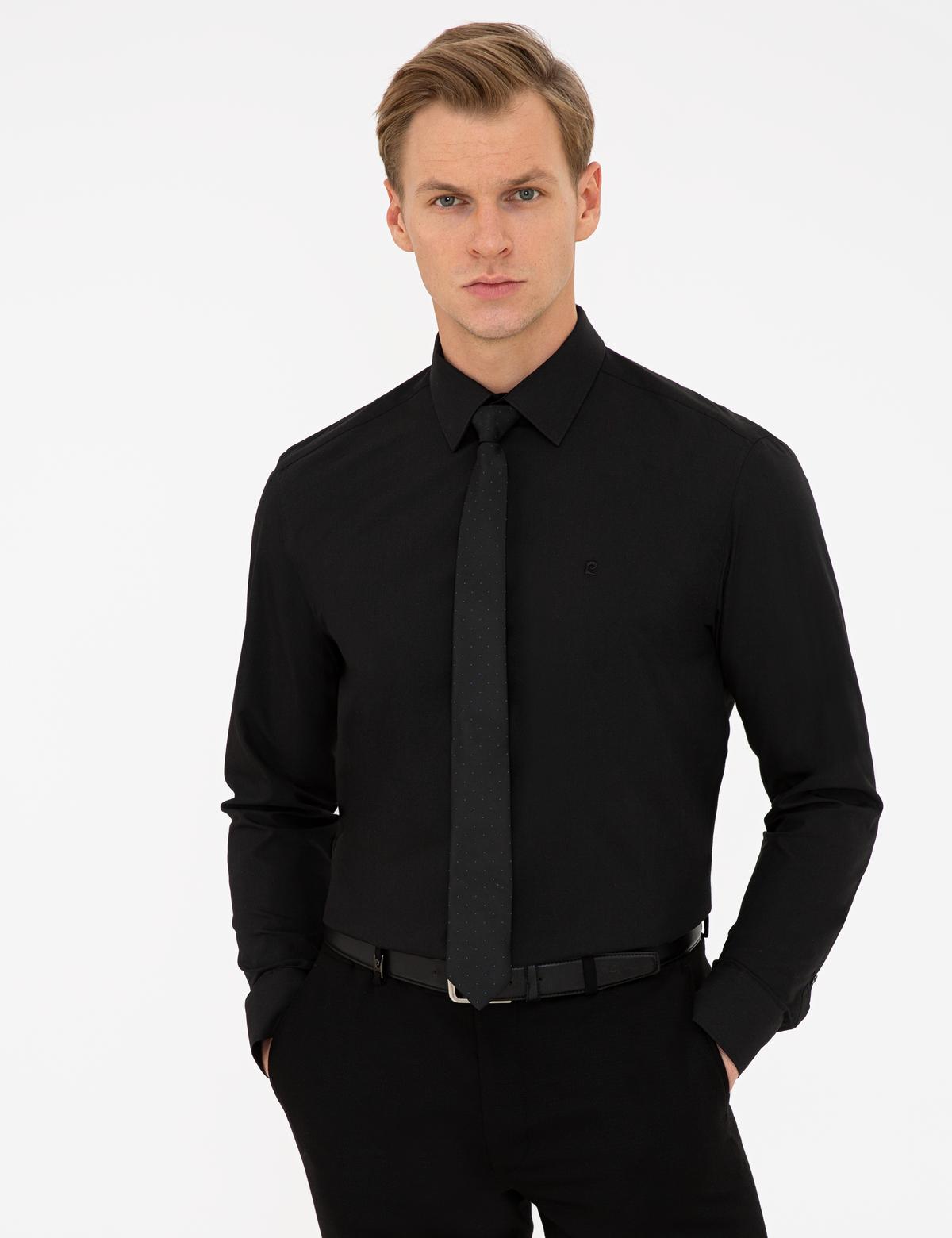 Siyah Regular Fit Basic Gömlek