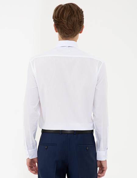 Beyaz Regular Fit Uzun Kollu Basic Gömlek - 50242131013