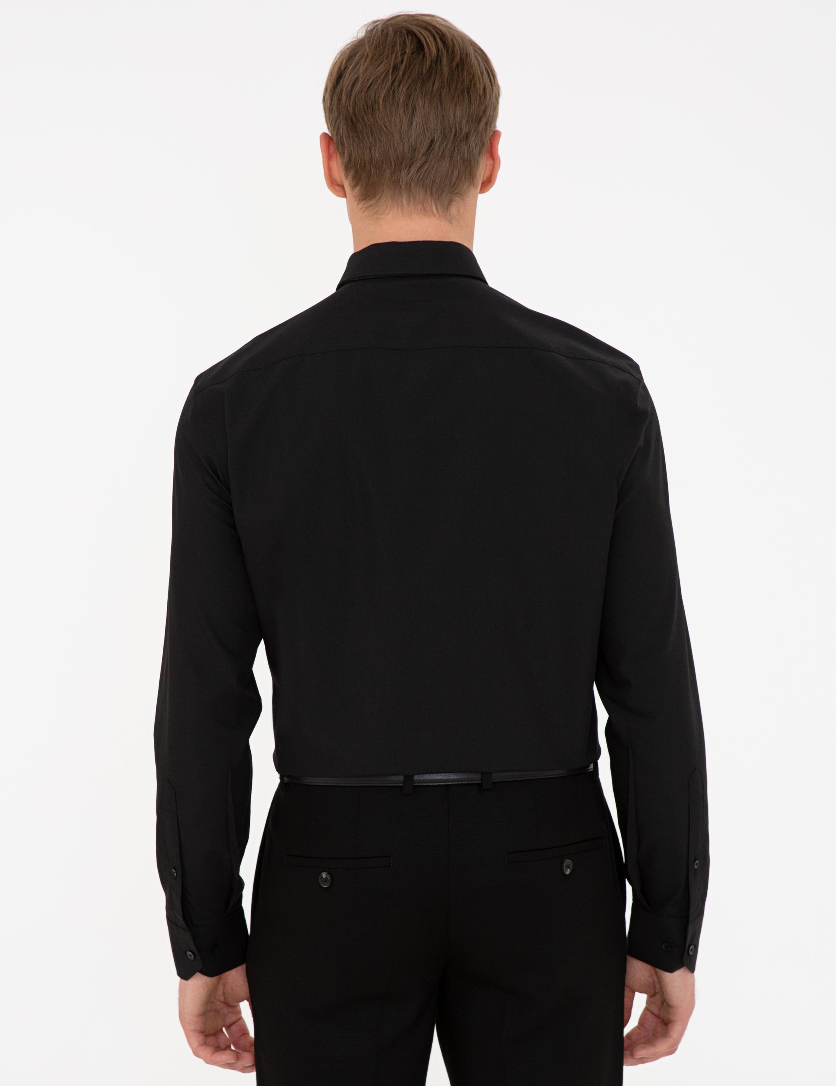 Siyah Regular Fit Basic Gömlek