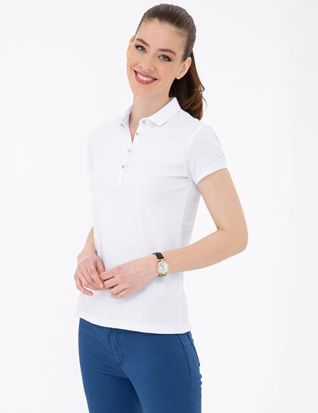 Beyaz Slim Fit Tişört - 50243079004