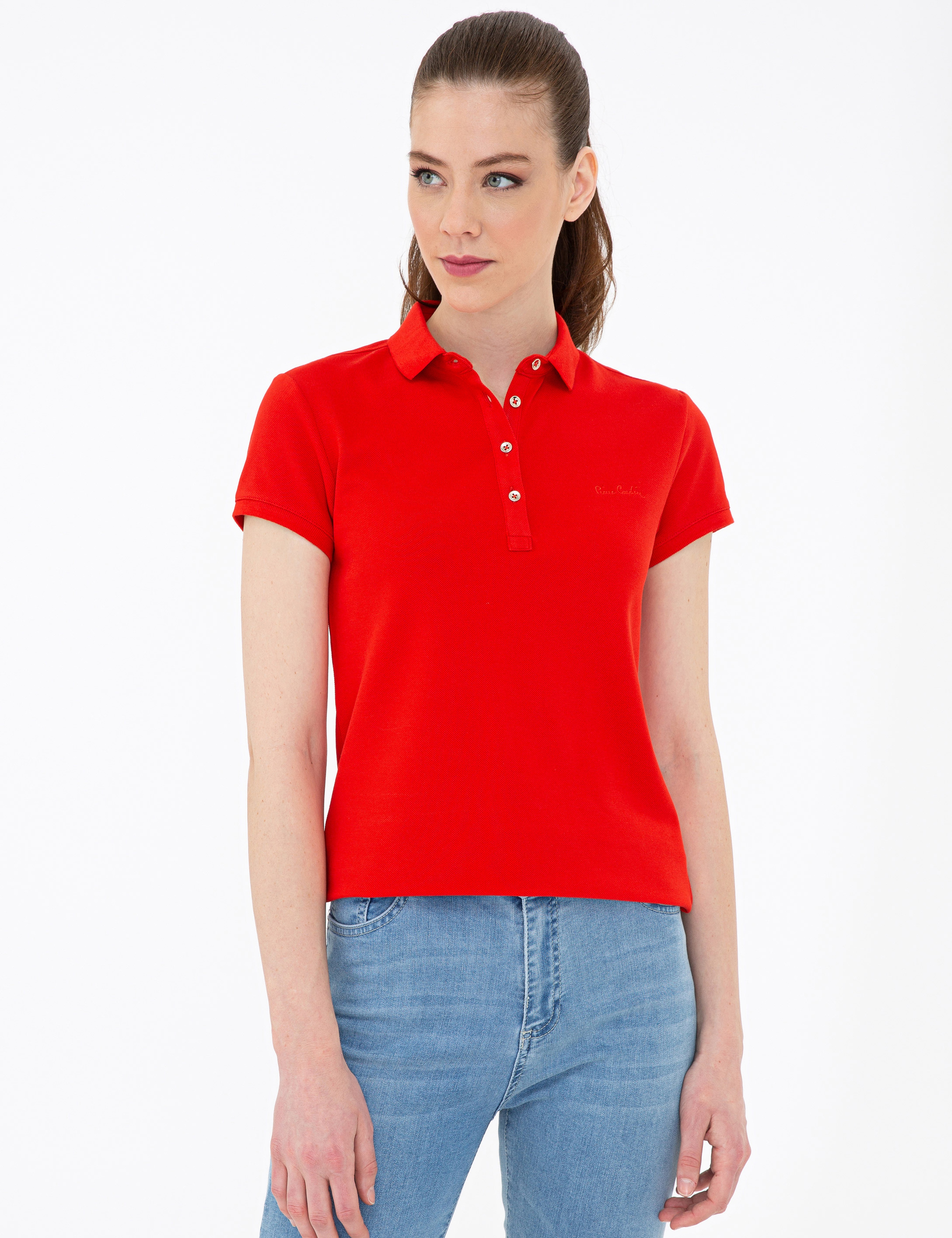 Kırmızı Slim Fit Tişört - Image 3