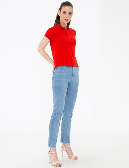 Kırmızı Slim Fit Tişört - 50243079023