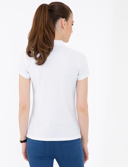 Beyaz Slim Fit Tişört - 50243079004