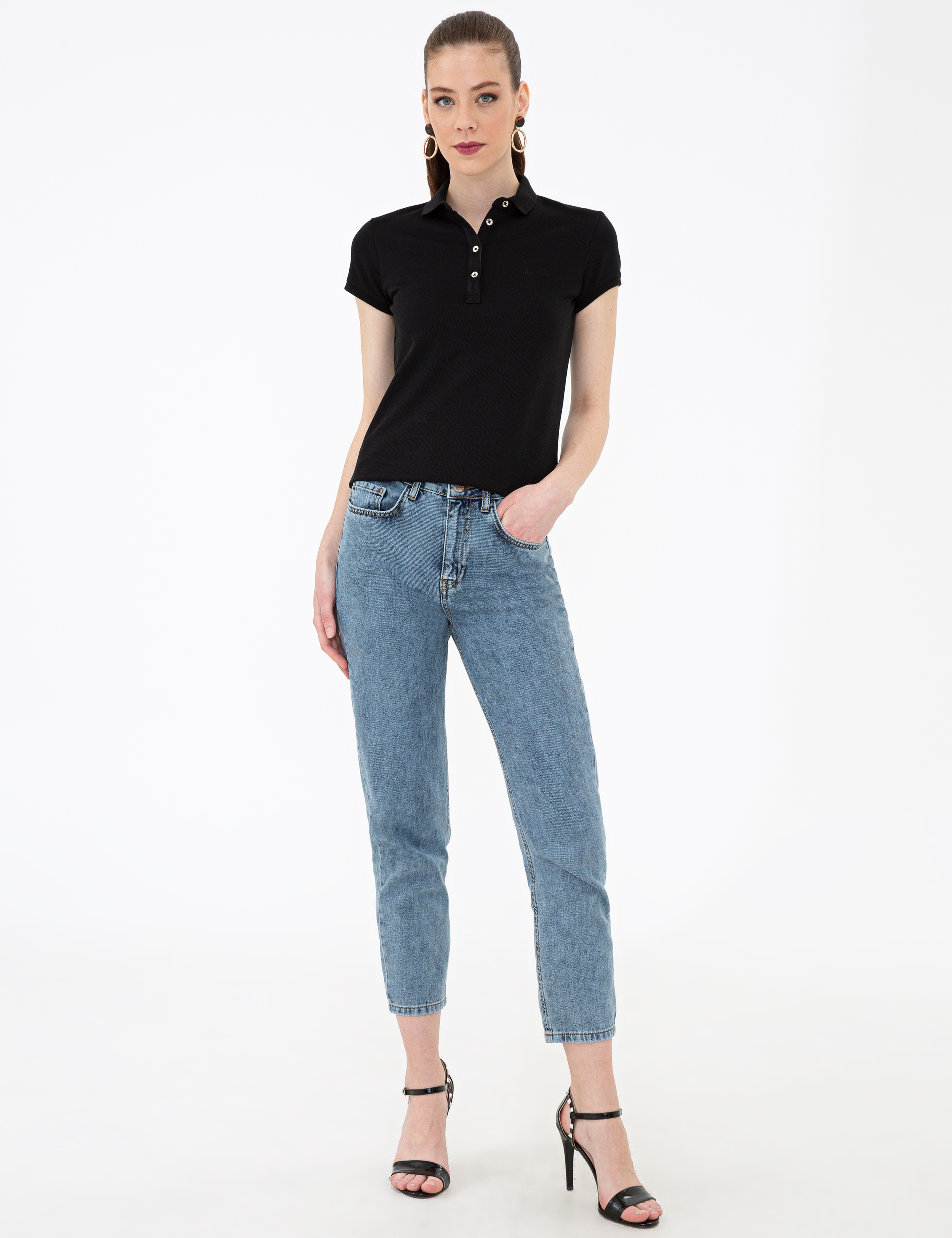 Siyah Slim Fit Tişört - Image 5