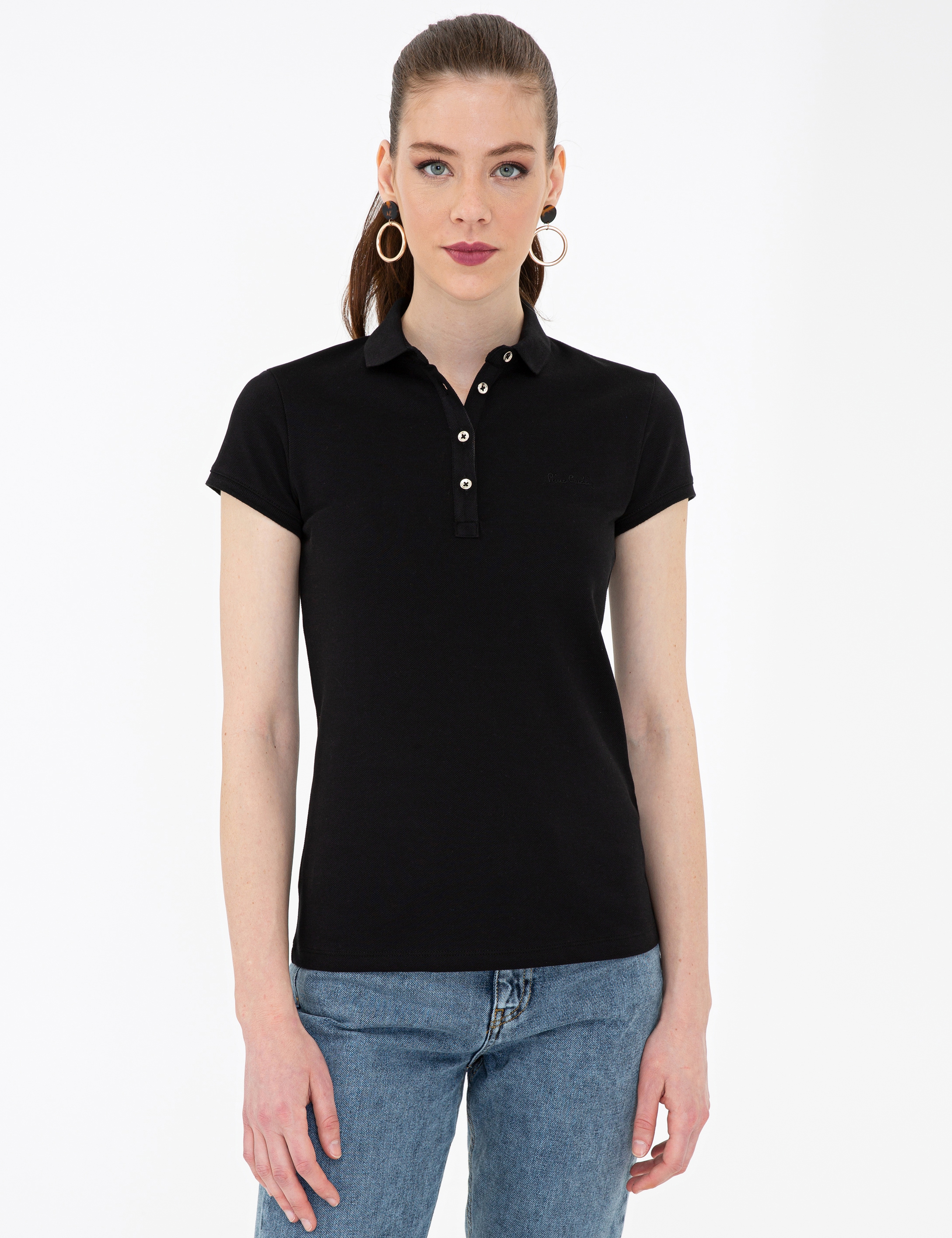 Siyah Slim Fit Tişört - Image 3