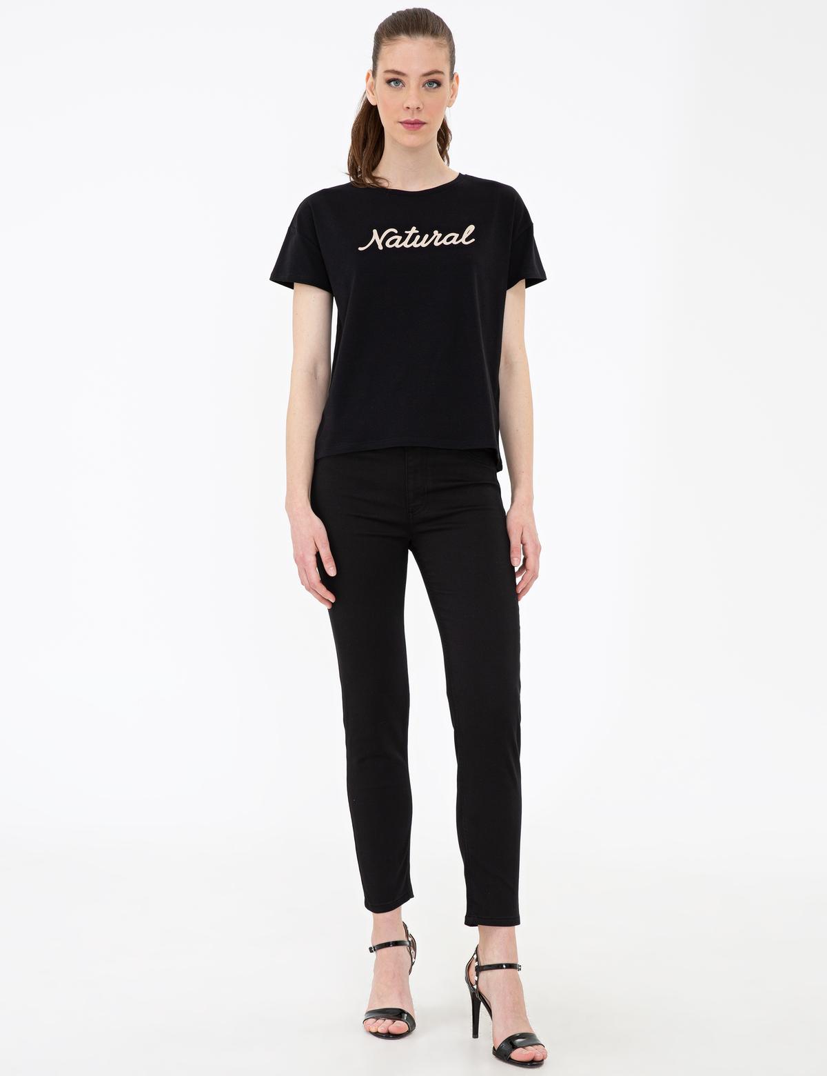 Siyah Skinny Fit Kanvas Pantolon - 50243296053