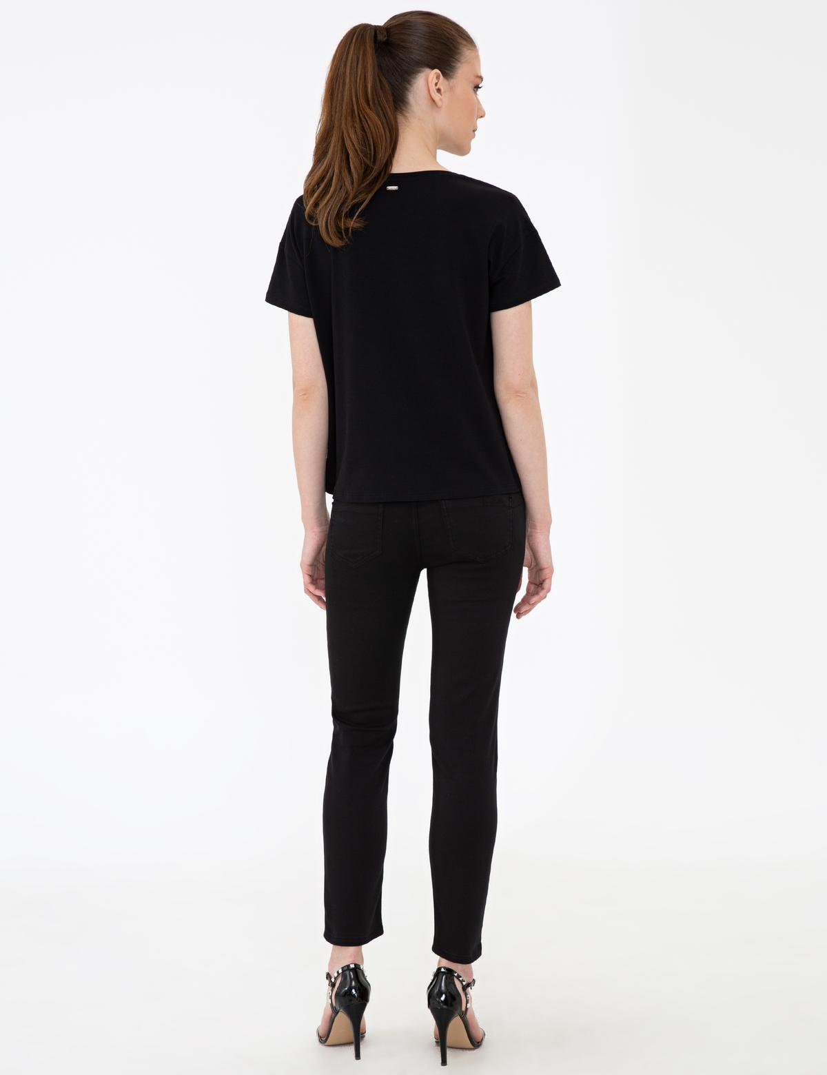 Siyah Skinny Fit Kanvas Pantolon - 50243296053