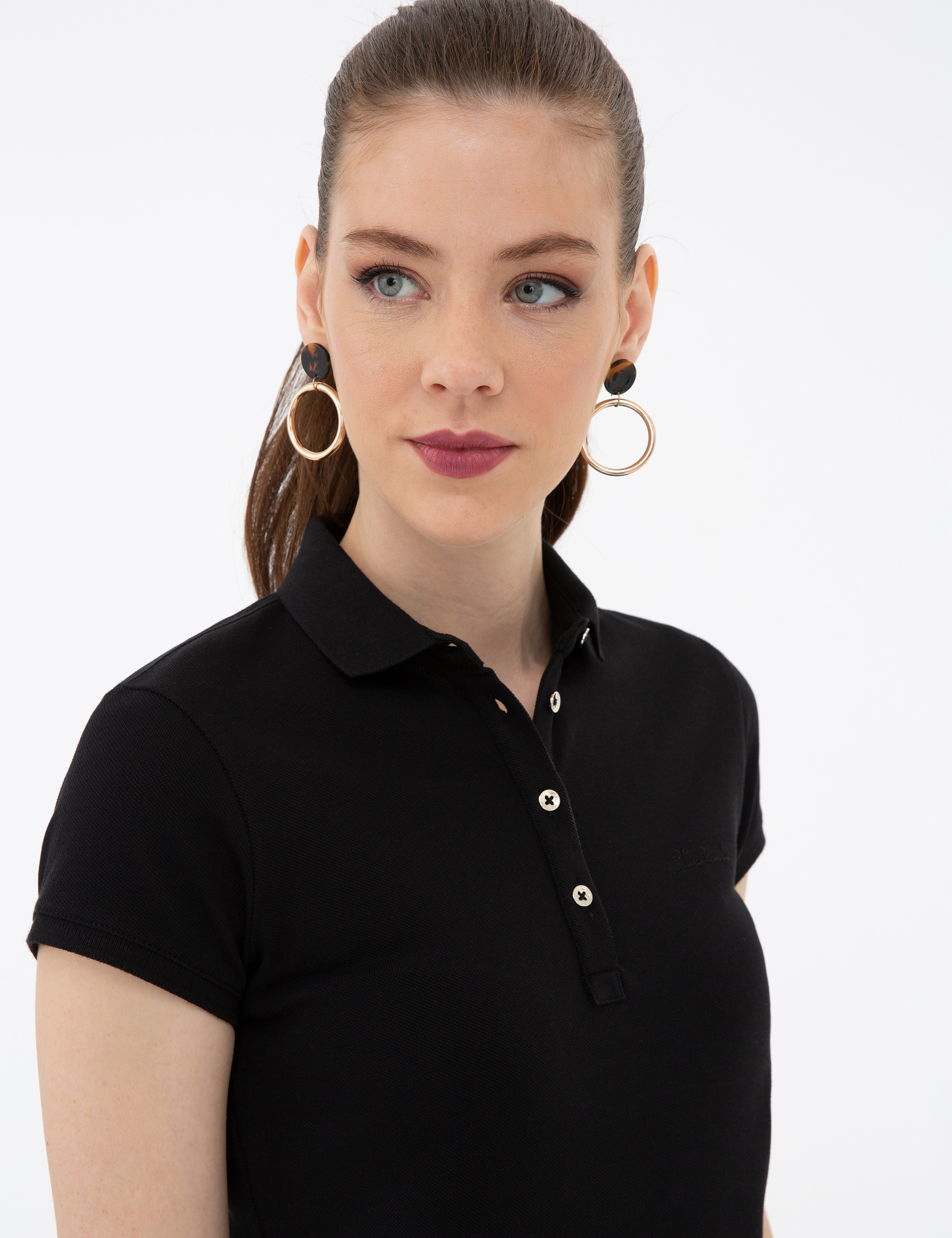 Siyah Slim Fit Tişört - Image 2