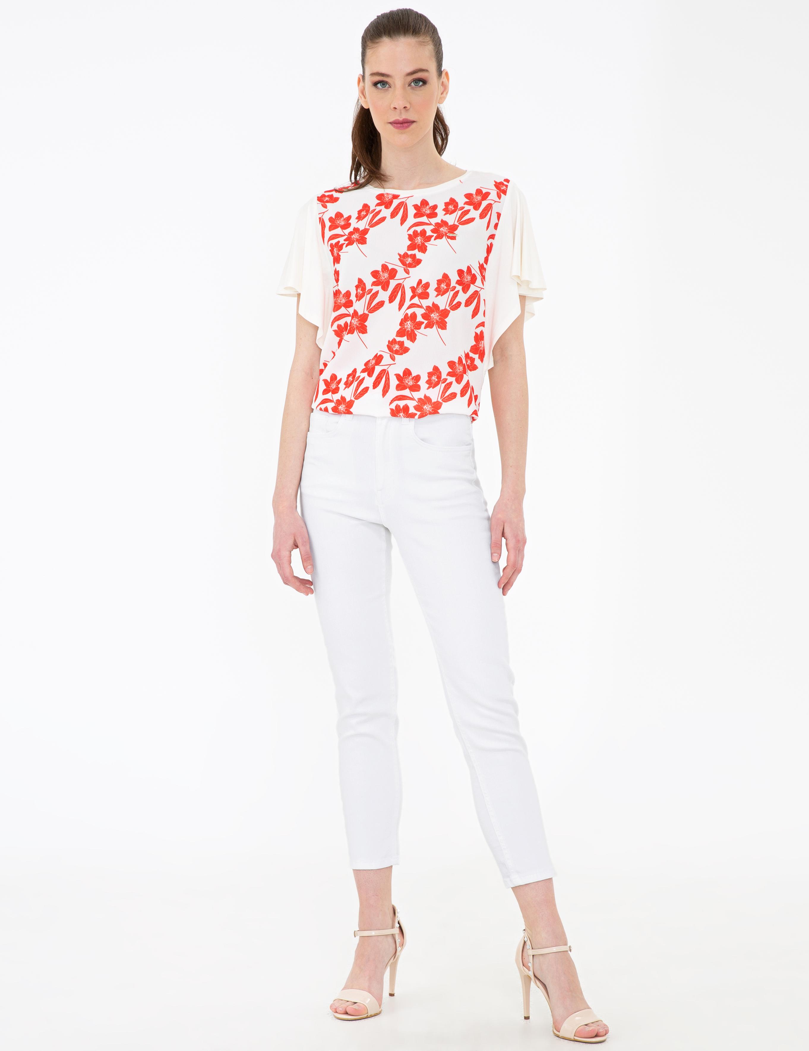 Beyaz Boy Friend Jean Pantolon