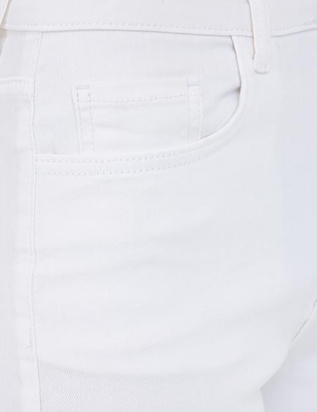 Beyaz Boy Friend Jean Pantolon - 50243771008