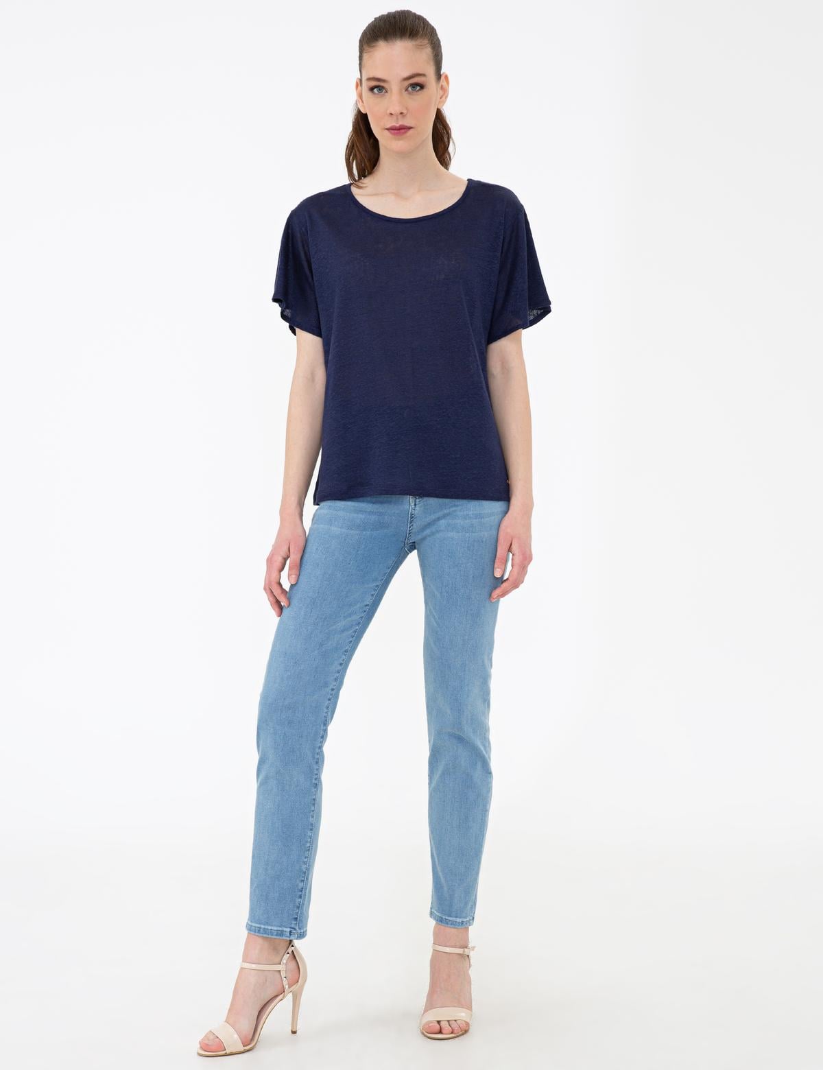 Lacivert Regular Fit Tişört - 50243719008