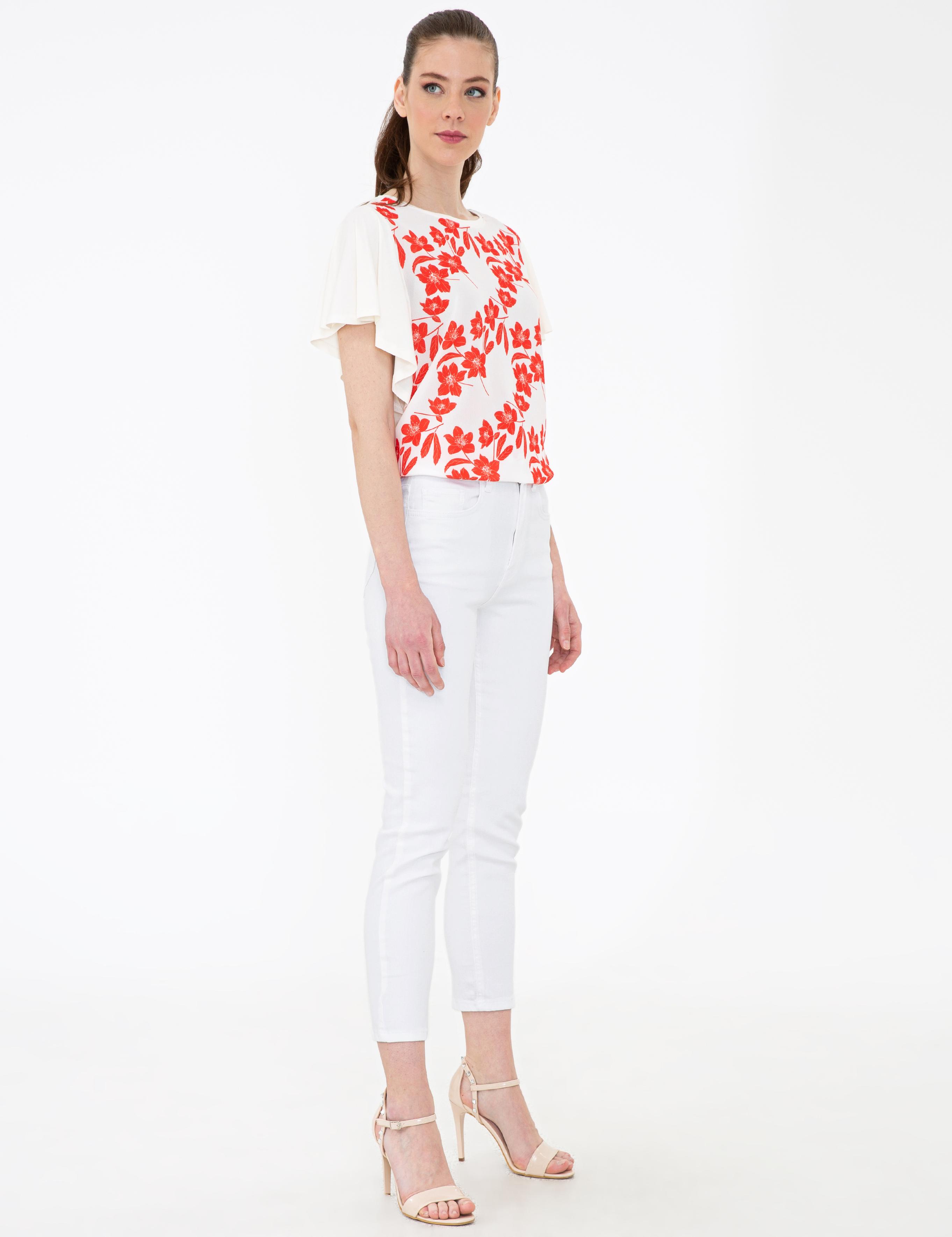 Beyaz Boy Friend Jean Pantolon