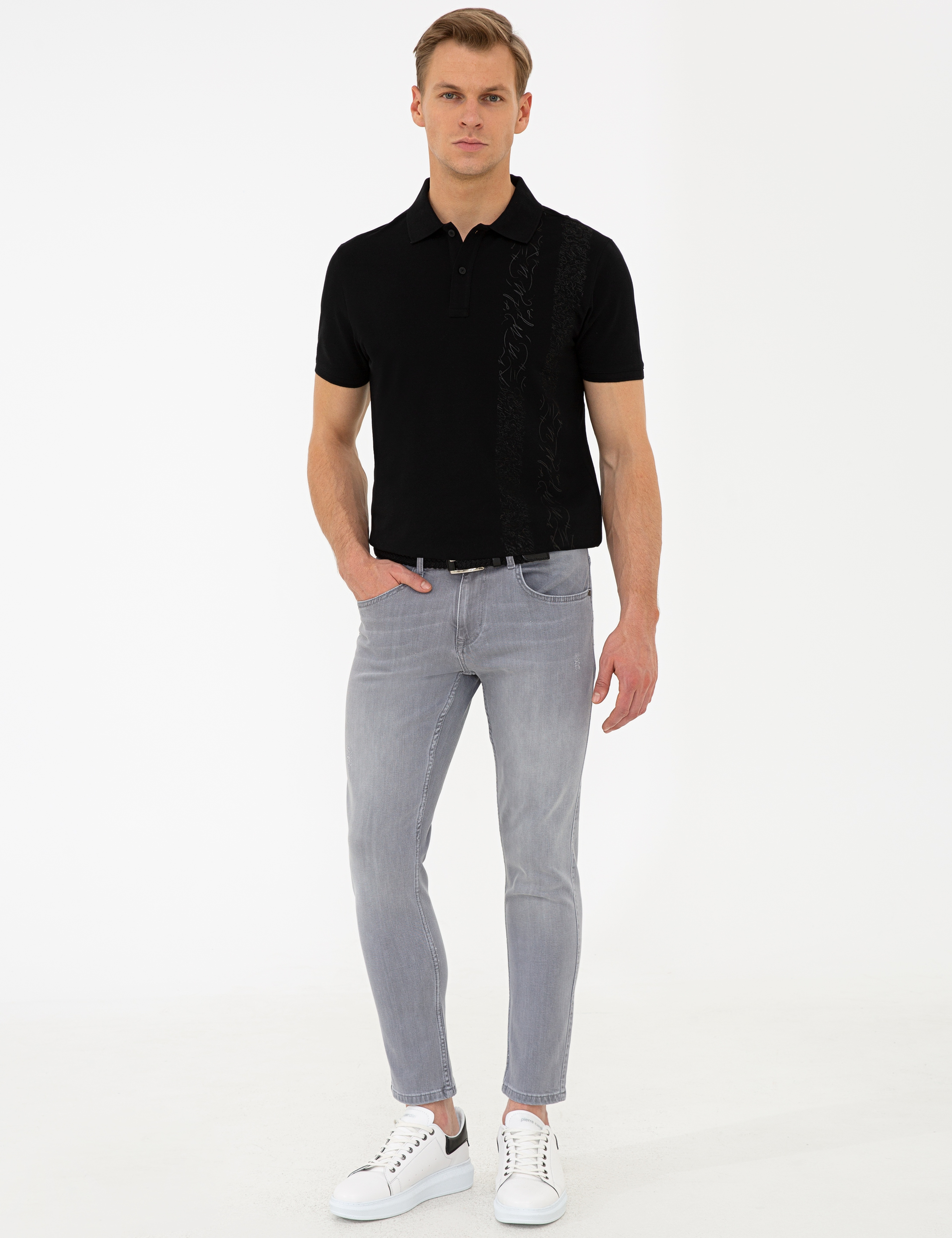 Gri Slim Fit Jean Pantolon - Image 2