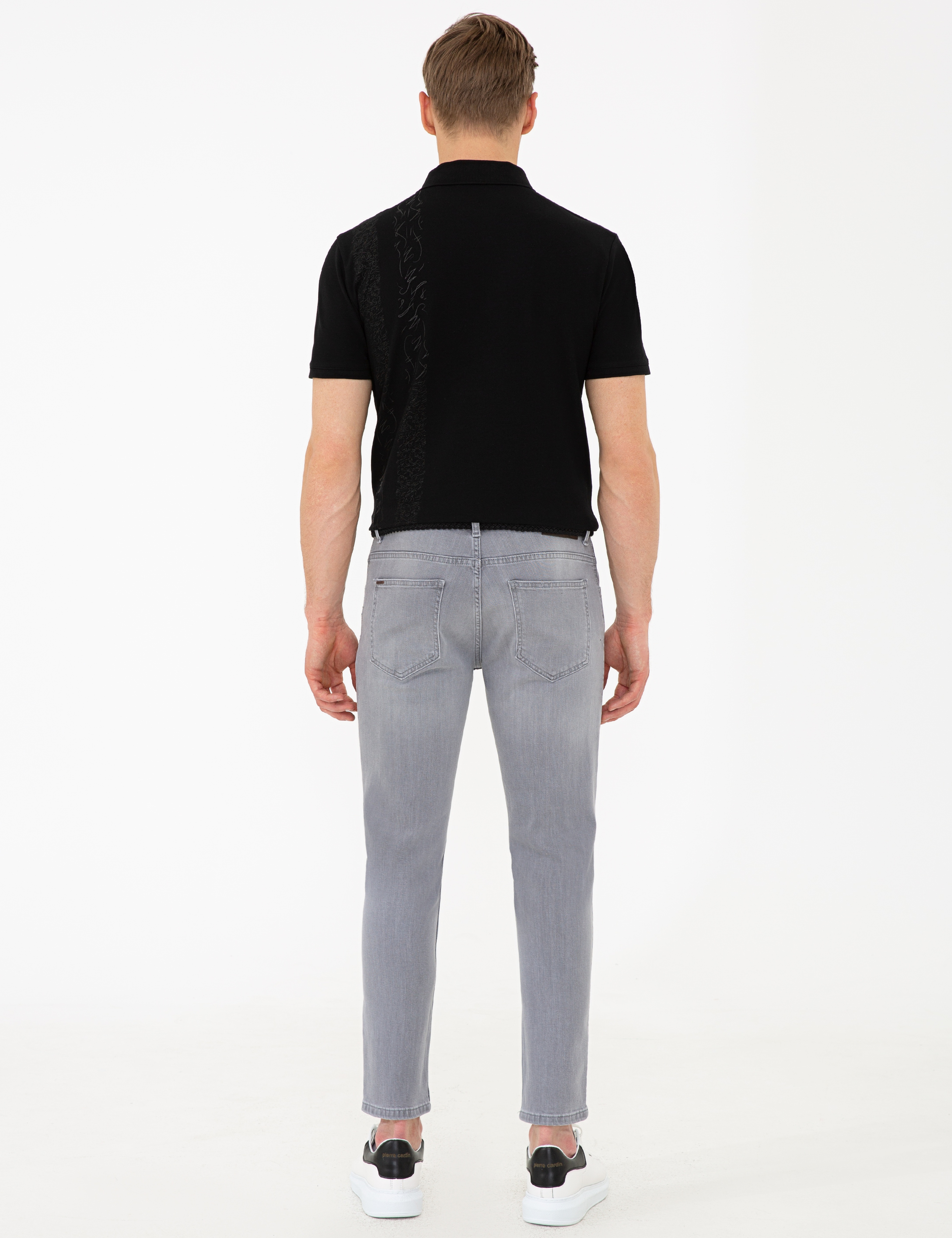 Gri Slim Fit Jean Pantolon - Image 3