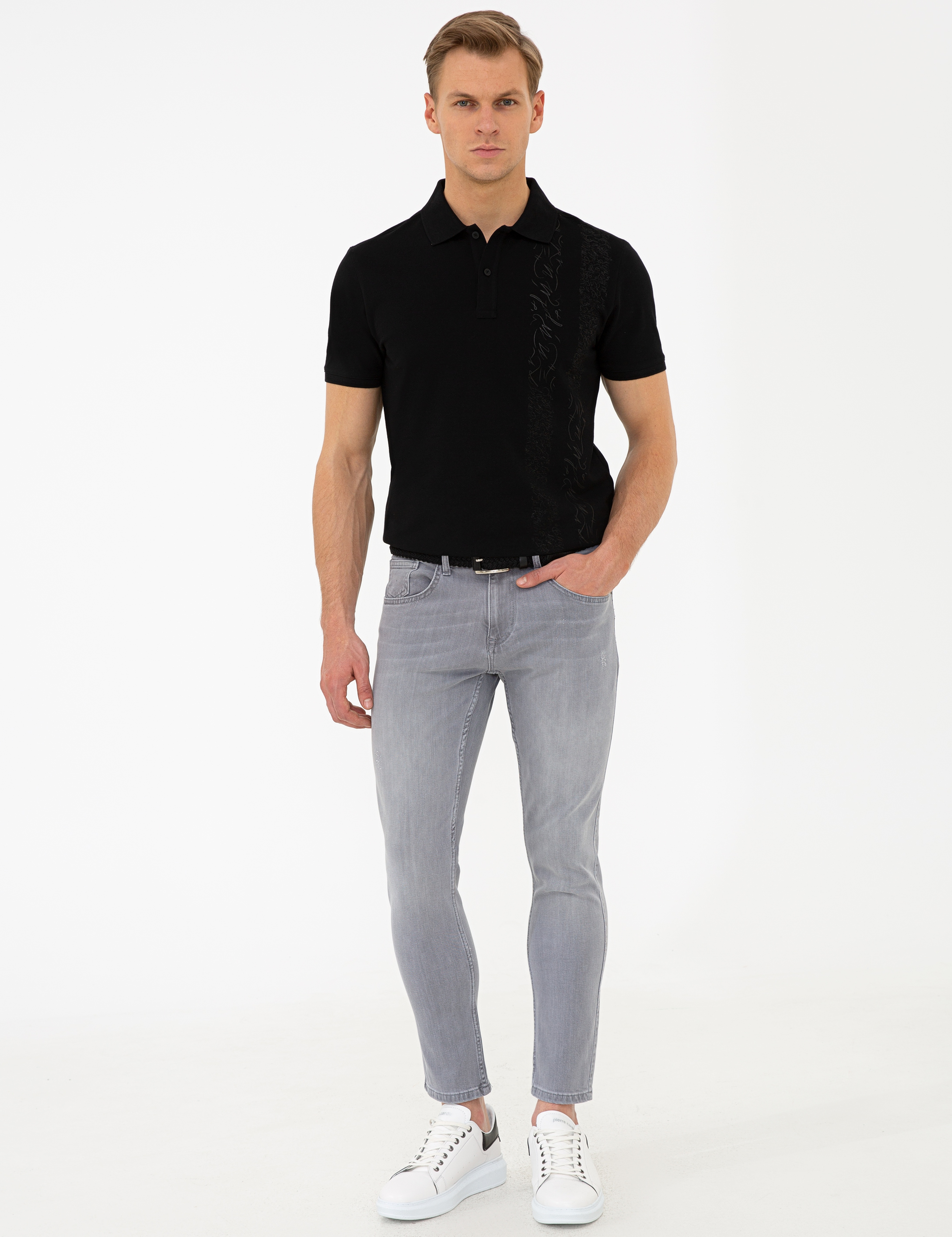 Gri Slim Fit Jean Pantolon - Image 1