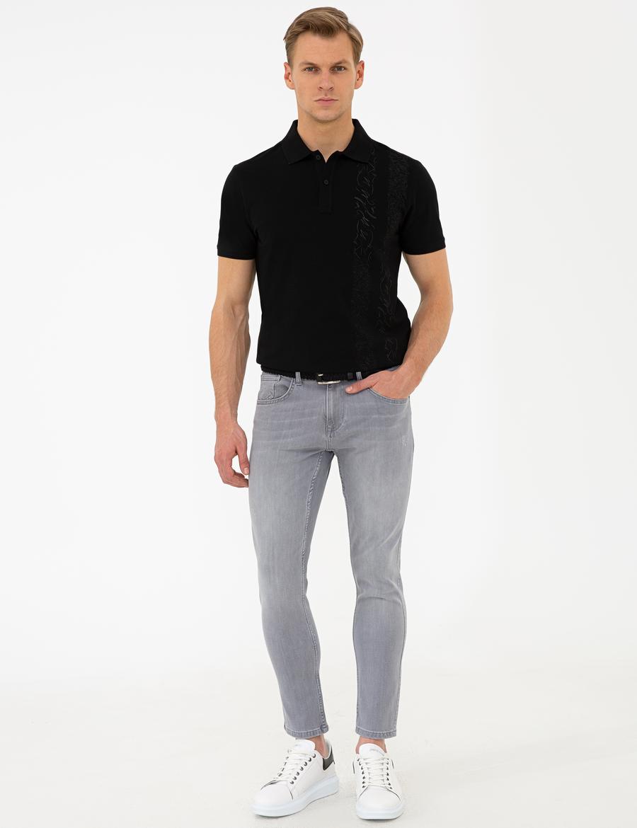 Gri Slim Fit Jean Pantolon