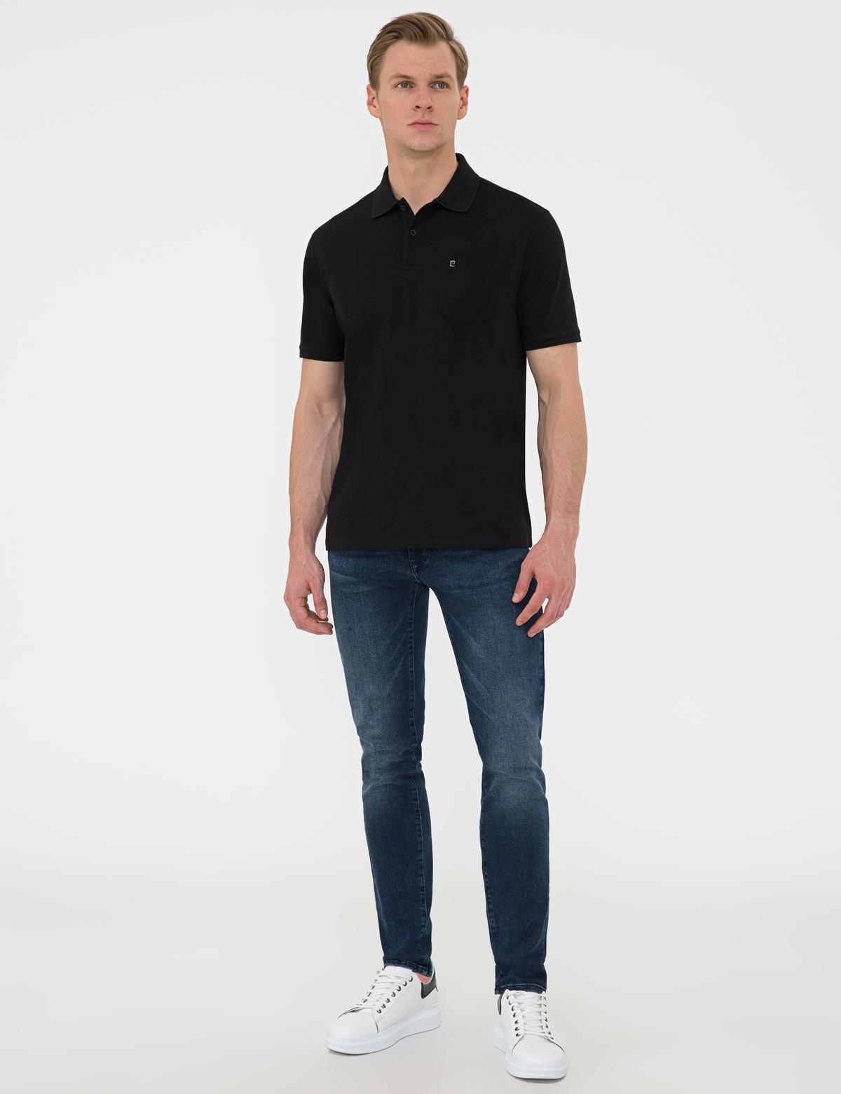 Siyah Regular Fit Basic Polo Yaka T-Shirt - 50239834010