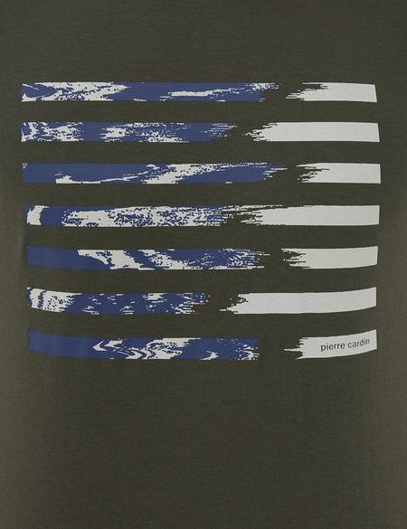 Haki Slim Fit Bisiklet Yaka T-Shirt - 50241486008