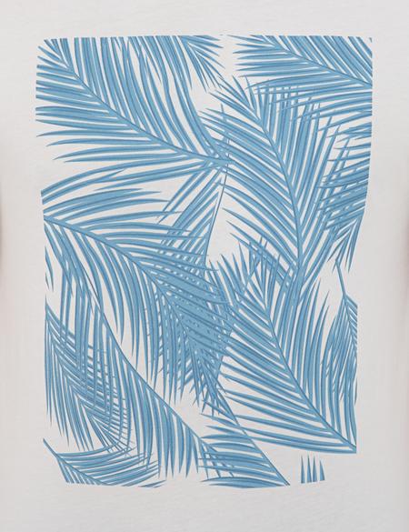 Ecru Slim Fit Bisiklet Yaka Tişört - 50241487019