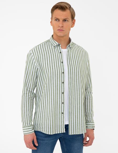 Haki Regular Fit Uzun Kollu Gömlek - 50236738005