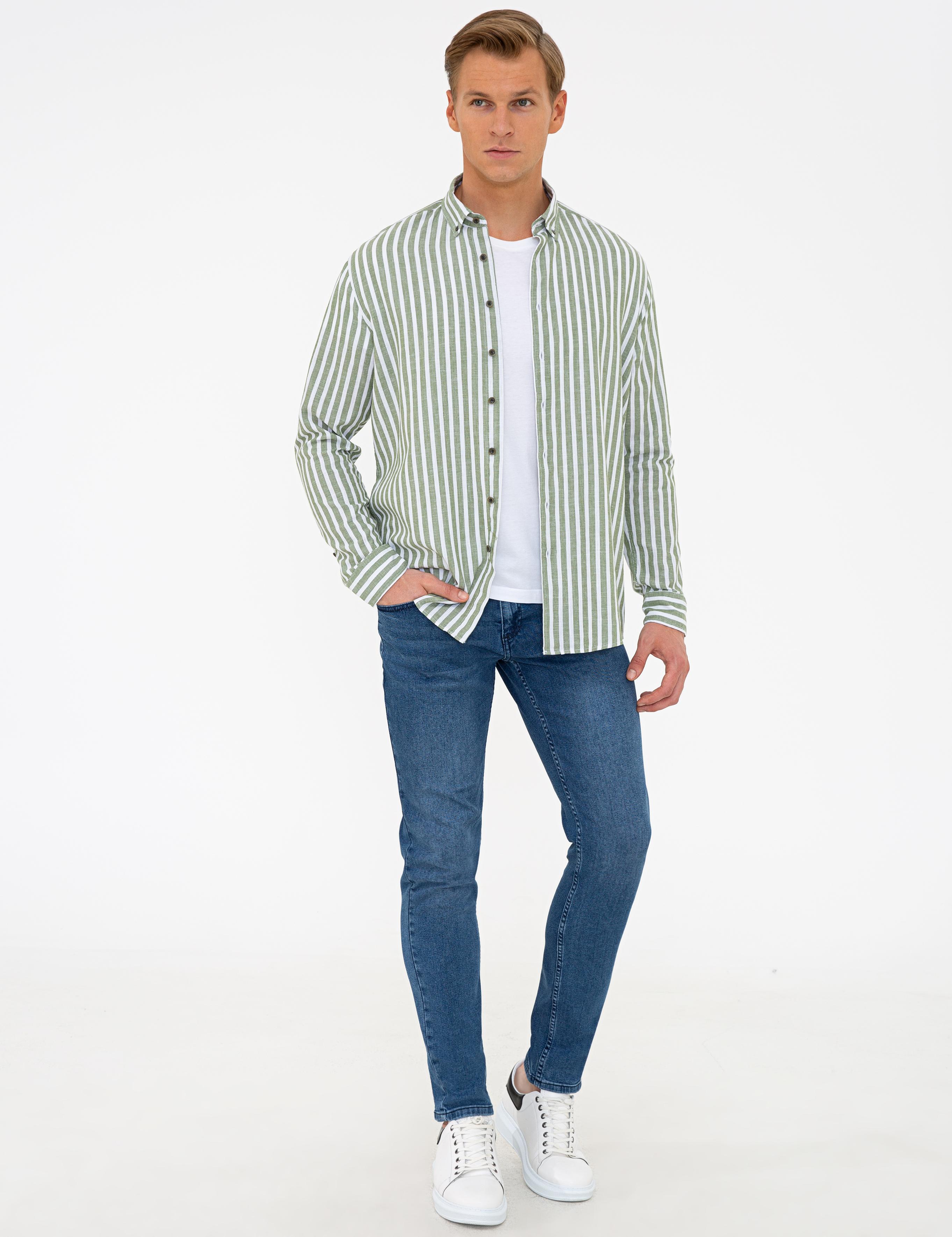 Haki Regular Fit Uzun Kollu Gömlek