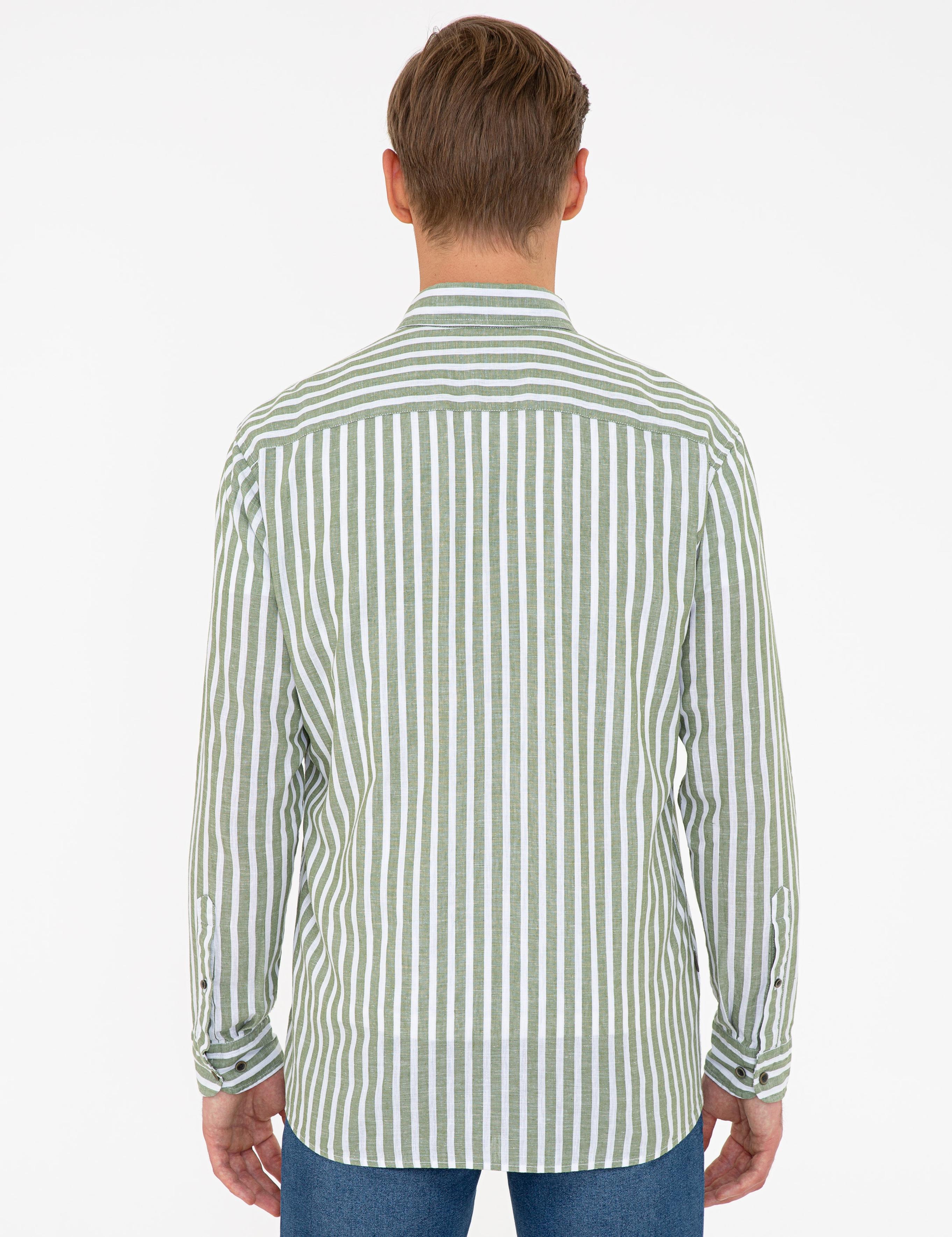 Haki Regular Fit Uzun Kollu Gömlek