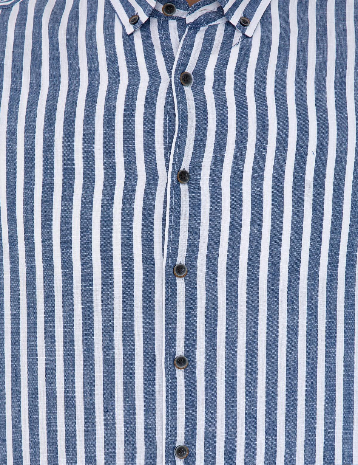 Lacivert Regular Fit Keten Karışımlı Gömlek - 50236738010