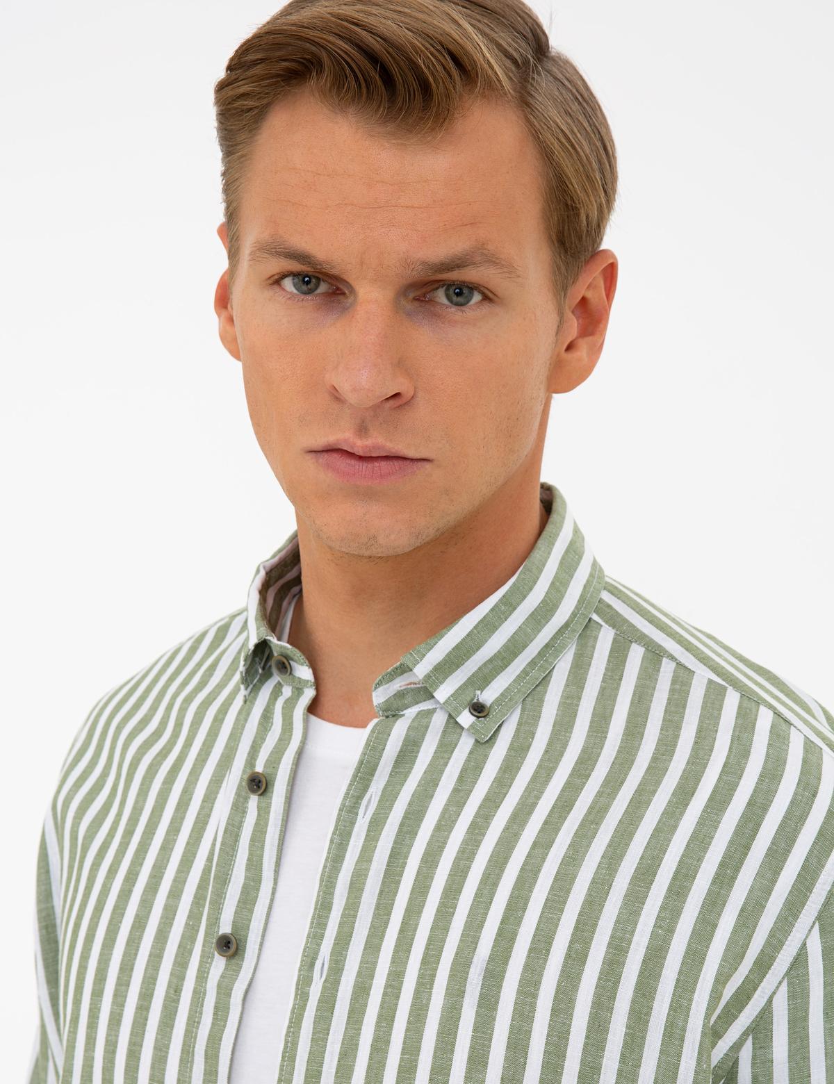 Haki Regular Fit Uzun Kollu Gömlek - 50236738005