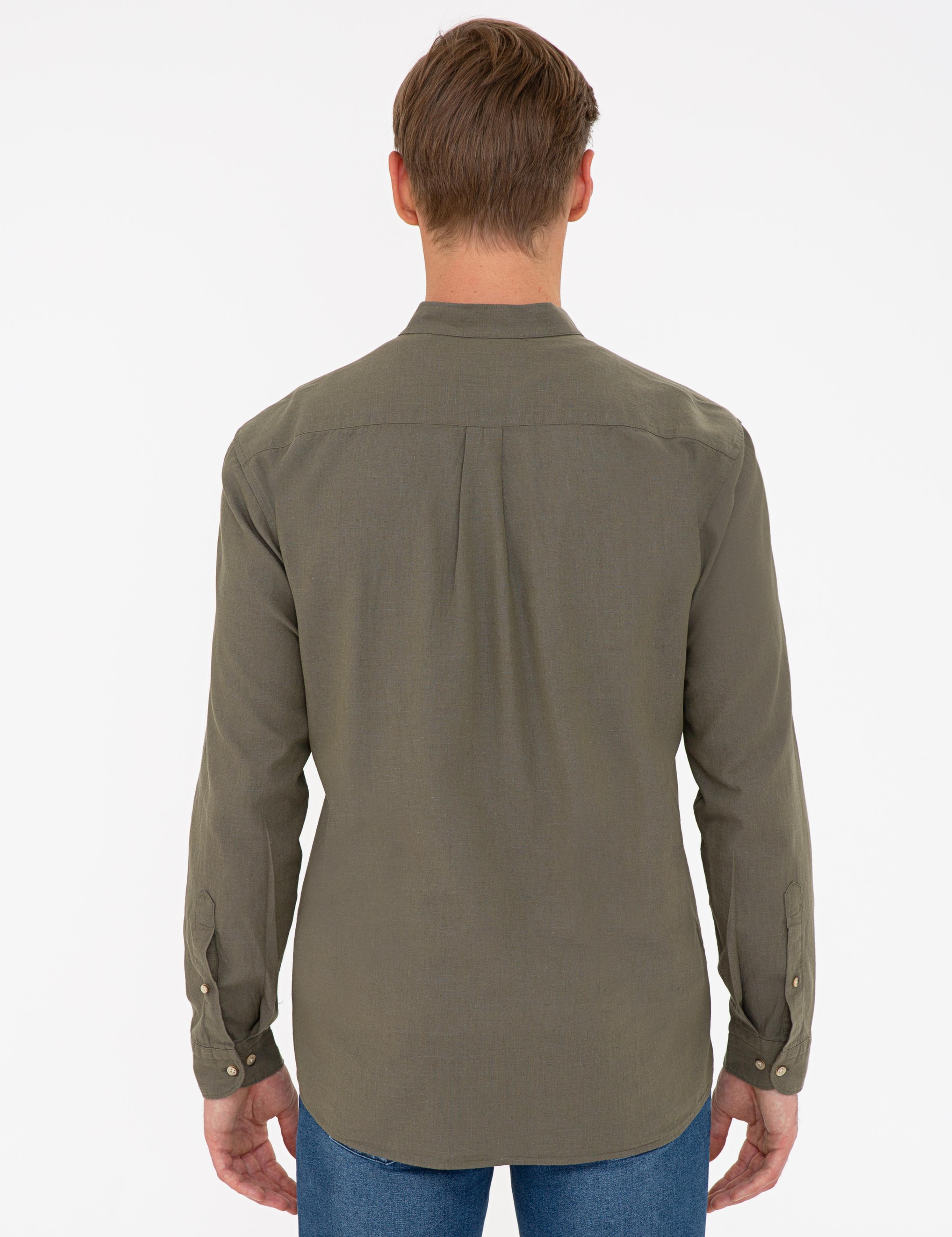 Haki Regular Fit Uzun Kollu Gömlek