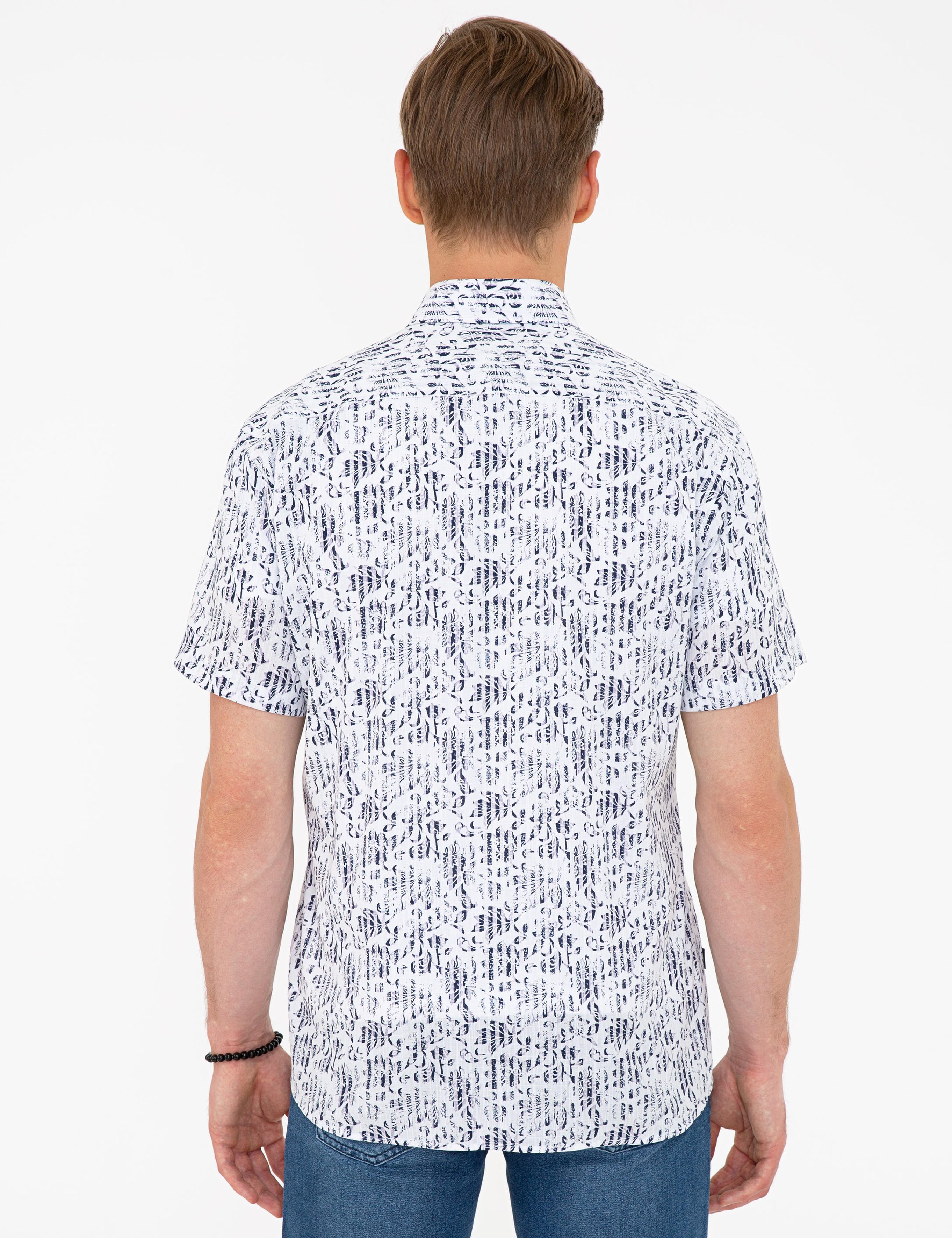 Lacivert Regular Fit Kısa Kollu Gömlek