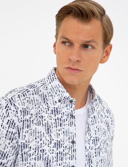 Lacivert Regular Fit Kısa Kollu Gömlek - 50237329007