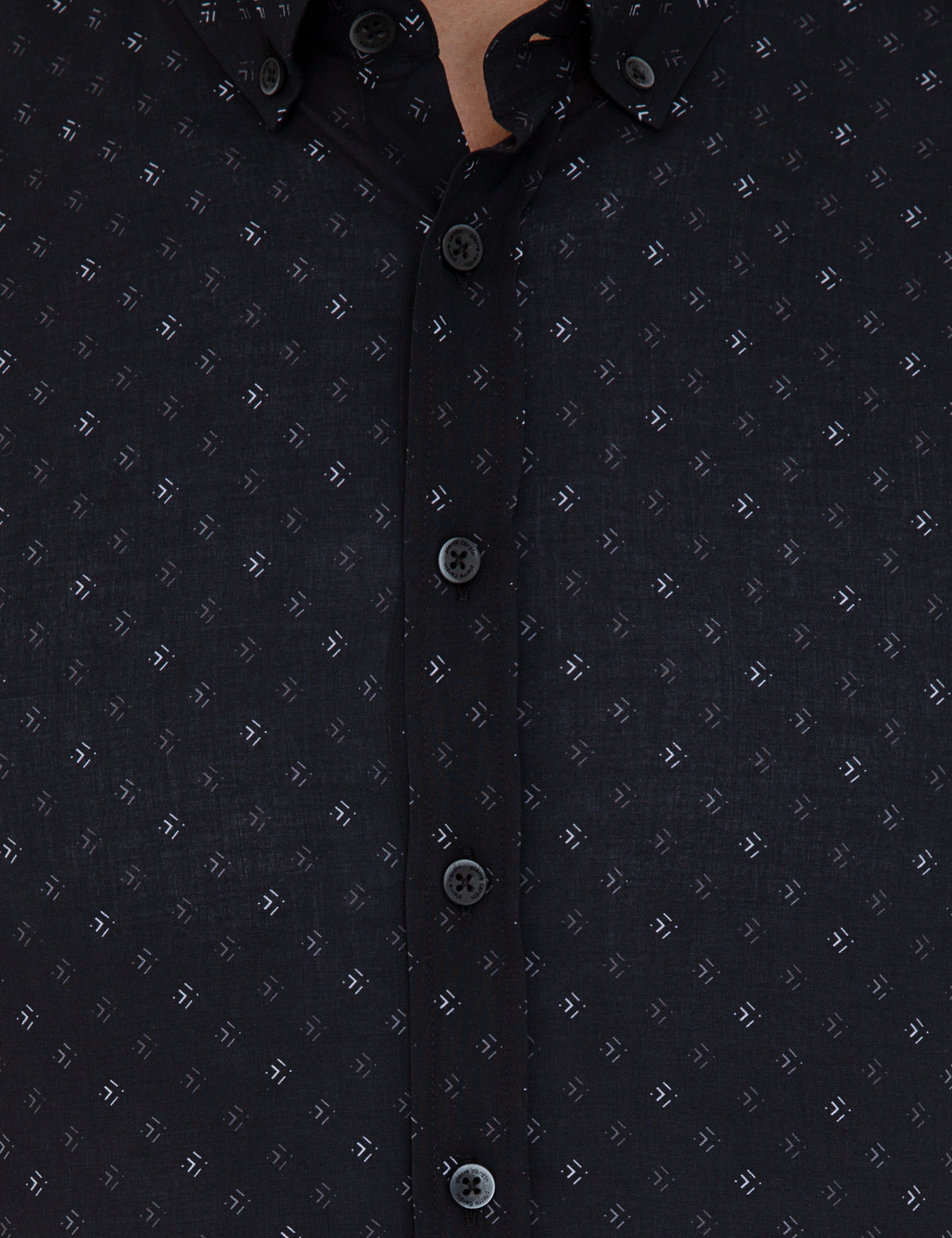 Siyah Regular Fit Kısa Kollu Gömlek - Image 5