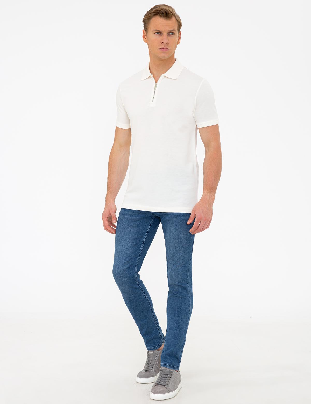 Beyaz Slim Fit Polo Yaka Tişört - 50236005007