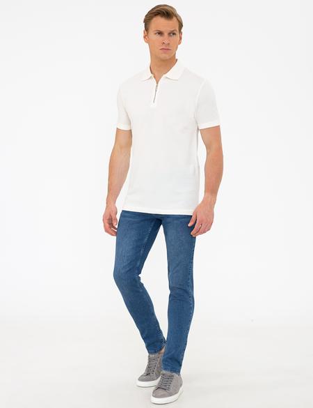 Beyaz Slim Fit Polo Yaka Tişört - 50236005007