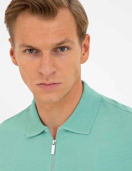 Çağla Slim Fit Fermuar Detaylı Polo Yaka Tişört - 50236005014