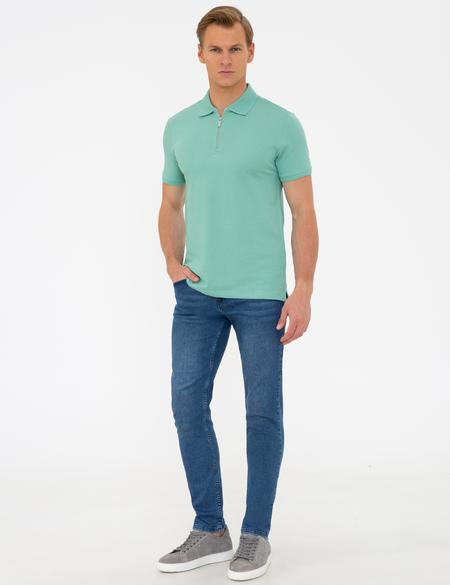 Çağla Slim Fit Fermuar Detaylı Polo Yaka Tişört - 50236005014