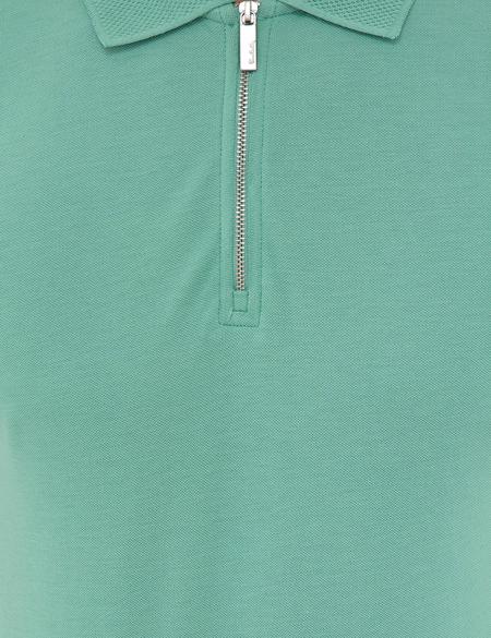 Çağla Slim Fit Fermuar Detaylı Polo Yaka Tişört - 50236005014