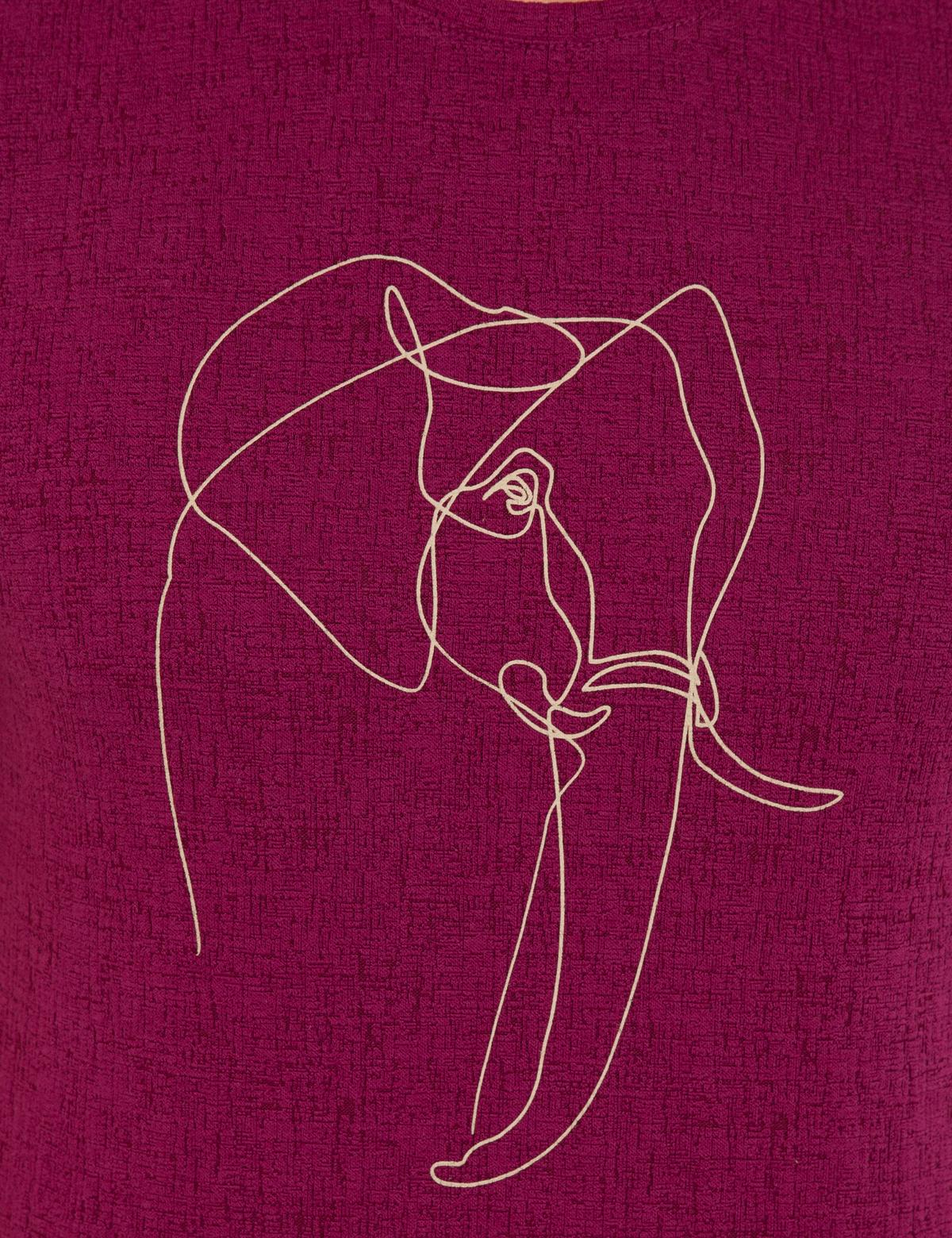 Pembe Slim Fit Bisiklet Yaka Tişört - 50232422157